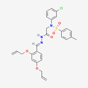 molecular formula C28H28ClN3O5S B3863303 N-({N'-[(E)-[2,4-BIS(PROP-2-EN-1-YLOXY)PHENYL]METHYLIDENE]HYDRAZINECARBONYL}METHYL)-N-(3-CHLOROPHENYL)-4-METHYLBENZENE-1-SULFONAMIDE 