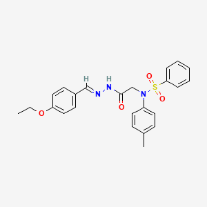 molecular formula C24H25N3O4S B3863310 N-({N'-[(E)-(4-ETHOXYPHENYL)METHYLIDENE]HYDRAZINECARBONYL}METHYL)-N-(4-METHYLPHENYL)BENZENESULFONAMIDE 