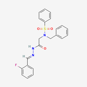 molecular formula C22H20FN3O3S B3863320 N-benzyl-N-{2-[(2E)-2-(2-fluorobenzylidene)hydrazinyl]-2-oxoethyl}benzenesulfonamide (non-preferred name) 