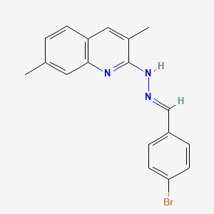 molecular formula C18H16BrN3 B3863395 N-[(E)-(4-bromophenyl)methylideneamino]-3,7-dimethylquinolin-2-amine 