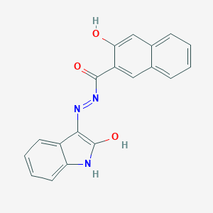 molecular formula C19H13N3O3 B386344 3-hydroxy-N'-(2-oxo-1,2-dihydro-3H-indol-3-ylidene)-2-naphthohydrazide 