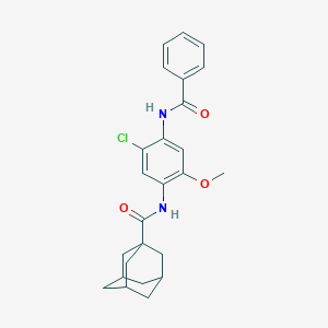 molecular formula C25H27ClN2O3 B386348 N-[4-(benzoylamino)-5-chloro-2-methoxyphenyl]-1-adamantanecarboxamide 