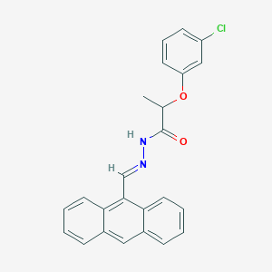 molecular formula C24H19ClN2O2 B3863580 N-[(E)-anthracen-9-ylmethylideneamino]-2-(3-chlorophenoxy)propanamide 