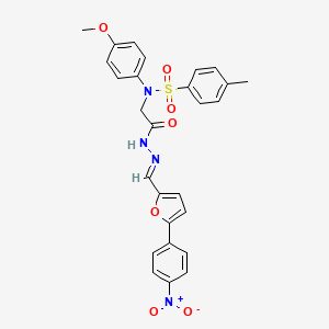 molecular formula C27H24N4O7S B3863588 N-(4-METHOXYPHENYL)-4-METHYL-N-({N'-[(E)-[5-(4-NITROPHENYL)FURAN-2-YL]METHYLIDENE]HYDRAZINECARBONYL}METHYL)BENZENE-1-SULFONAMIDE 