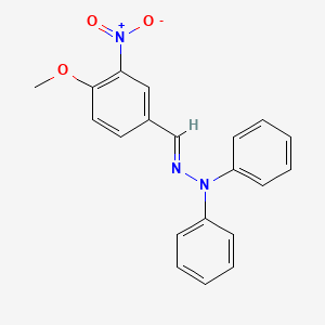 molecular formula C20H17N3O3 B3863602 N-[(E)-(4-methoxy-3-nitrophenyl)methylideneamino]-N-phenylaniline 