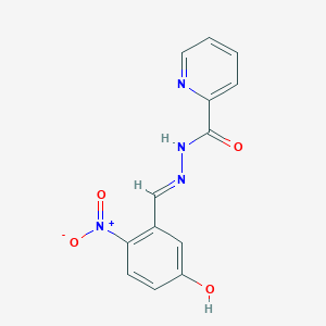 molecular formula C13H10N4O4 B3863937 N-[(E)-(5-hydroxy-2-nitrophenyl)methylideneamino]pyridine-2-carboxamide 