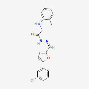 molecular formula C20H18ClN3O2 B3863955 N-[(Z)-[5-(3-chlorophenyl)furan-2-yl]methylideneamino]-2-(2-methylanilino)acetamide 