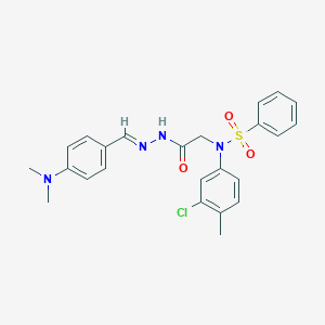 molecular formula C24H25ClN4O3S B386398 N-(3-chloro-4-methylphenyl)-N-(2-{2-[4-(dimethylamino)benzylidene]hydrazino}-2-oxoethyl)benzenesulfonamide 