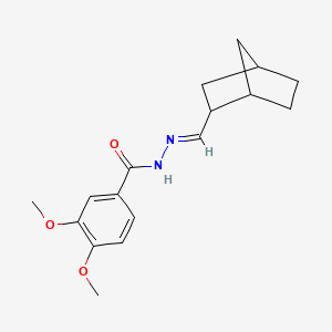molecular formula C17H22N2O3 B3863991 N'-[(E)-bicyclo[2.2.1]hept-2-ylmethylidene]-3,4-dimethoxybenzohydrazide 