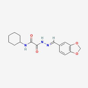 molecular formula C16H19N3O4 B3864006 N'-[(E)-1,3-benzodioxol-5-ylmethylideneamino]-N-cyclohexyloxamide 