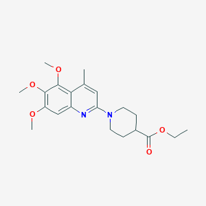 molecular formula C21H28N2O5 B3864078 Ethyl 1-(5,6,7-trimethoxy-4-methylquinolin-2-yl)piperidine-4-carboxylate 