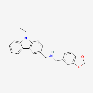 molecular formula C23H22N2O2 B3864088 N-(1,3-BENZODIOXOL-5-YLMETHYL)(9-ETHYL-9H-CARBAZOL-3-YL)METHANAMINE 