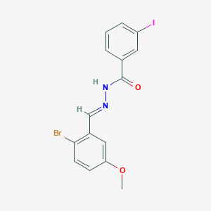 molecular formula C15H12BrIN2O2 B3864103 N-[(E)-(2-bromo-5-methoxyphenyl)methylideneamino]-3-iodobenzamide 