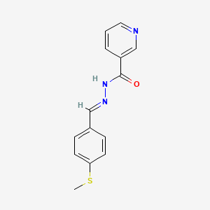 molecular formula C14H13N3OS B3864158 N'-(4-(METHYLTHIO)BENZYLIDENE)NICOTINOHYDRAZIDE 