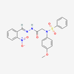 molecular formula C22H20N4O6S B3864162 N-(4-METHOXYPHENYL)-N-({N'-[(E)-(2-NITROPHENYL)METHYLIDENE]HYDRAZINECARBONYL}METHYL)BENZENESULFONAMIDE 