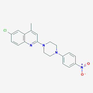 molecular formula C20H19ClN4O2 B3864208 6-Chloro-4-methyl-2-[4-(4-nitrophenyl)piperazin-1-yl]quinoline 