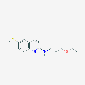 molecular formula C16H22N2OS B3864226 N-(3-ethoxypropyl)-4-methyl-6-methylsulfanylquinolin-2-amine 