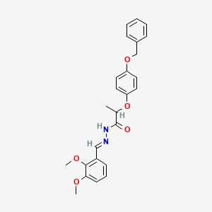 molecular formula C25H26N2O5 B3864230 N-[(E)-(2,3-dimethoxyphenyl)methylideneamino]-2-(4-phenylmethoxyphenoxy)propanamide 