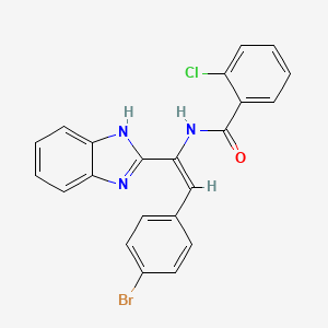 molecular formula C22H15BrClN3O B3864249 N-[(E)-1-(1H-benzimidazol-2-yl)-2-(4-bromophenyl)ethenyl]-2-chlorobenzamide 