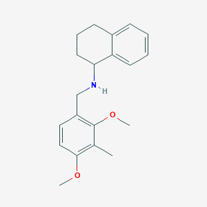 molecular formula C20H25NO2 B3864341 N-[(2,4-dimethoxy-3-methylphenyl)methyl]-1,2,3,4-tetrahydronaphthalen-1-amine 