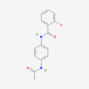 molecular formula C15H13FN2O2 B386437 N-(4-acetamidophenyl)-2-fluorobenzamide CAS No. 346719-18-4