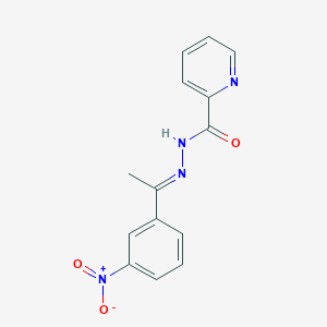 molecular formula C14H12N4O3 B3864389 N'-[(1E)-1-(3-nitrophenyl)ethylidene]pyridine-2-carbohydrazide 