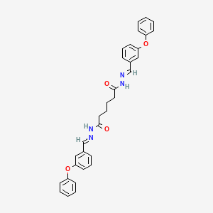 molecular formula C32H30N4O4 B3864526 N,N'-bis[(E)-(3-phenoxyphenyl)methylideneamino]hexanediamide 