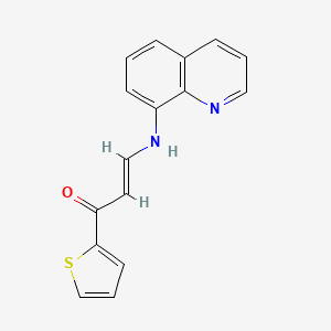 molecular formula C16H12N2OS B3864650 (E)-3-(quinolin-8-ylamino)-1-thiophen-2-ylprop-2-en-1-one 