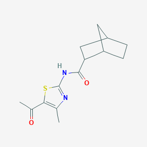 molecular formula C14H18N2O2S B3864655 N-(5-acetyl-4-methyl-1,3-thiazol-2-yl)bicyclo[2.2.1]heptane-2-carboxamide 