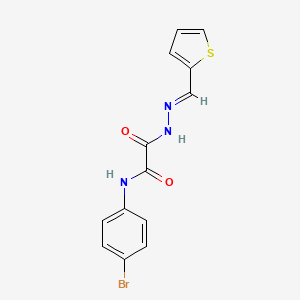 molecular formula C13H10BrN3O2S B3864870 N-(4-bromophenyl)-2-oxo-2-[(2E)-2-(thiophen-2-ylmethylidene)hydrazinyl]acetamide 