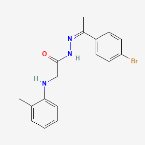molecular formula C17H18BrN3O B3864882 N-[(Z)-1-(4-bromophenyl)ethylideneamino]-2-(2-methylanilino)acetamide 