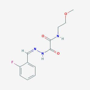 molecular formula C12H14FN3O3 B3864949 N'-[(Z)-(2-fluorophenyl)methylideneamino]-N-(2-methoxyethyl)oxamide 