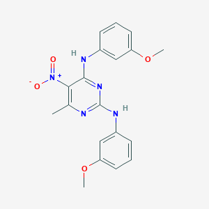 molecular formula C19H19N5O4 B3864963 N2,N4-BIS(3-METHOXYPHENYL)-6-METHYL-5-NITROPYRIMIDINE-2,4-DIAMINE 