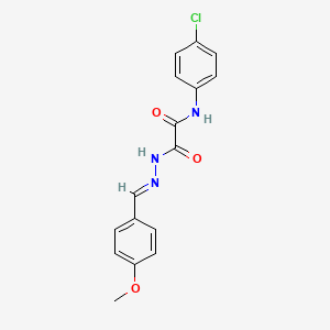 molecular formula C16H14ClN3O3 B3865015 N-(4-chlorophenyl)-2-[(2E)-2-(4-methoxybenzylidene)hydrazinyl]-2-oxoacetamide 