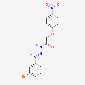 molecular formula C15H12BrN3O4 B3865072 N-[(E)-(3-bromophenyl)methylideneamino]-2-(4-nitrophenoxy)acetamide 