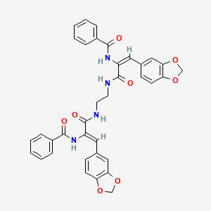 molecular formula C36H30N4O8 B3865075 N-((Z)-2-(1,3-BENZODIOXOL-5-YL)-1-{[(2-{[(E)-3-(1,3-BENZODIOXOL-5-YL)-2-(BENZOYLAMINO)-2-PROPENOYL]AMINO}ETHYL)AMINO]CARBONYL}-1-ETHENYL)BENZAMIDE 