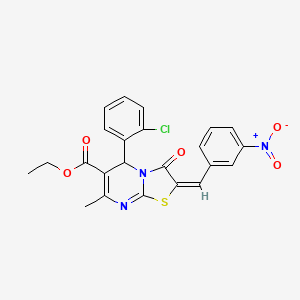 molecular formula C23H18ClN3O5S B3865117 ethyl (2E)-5-(2-chlorophenyl)-7-methyl-2-(3-nitrobenzylidene)-3-oxo-2,3-dihydro-5H-[1,3]thiazolo[3,2-a]pyrimidine-6-carboxylate 
