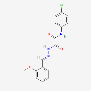 molecular formula C16H14ClN3O3 B3865134 N-(4-chlorophenyl)-2-[(2E)-2-(2-methoxybenzylidene)hydrazinyl]-2-oxoacetamide 