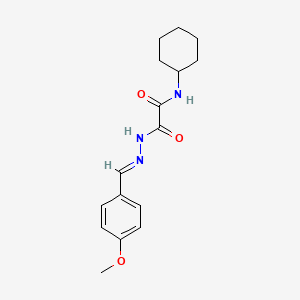 molecular formula C16H21N3O3 B3865166 N-cyclohexyl-N'-[(E)-(4-methoxyphenyl)methylideneamino]oxamide 
