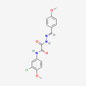 molecular formula C17H16ClN3O4 B3865249 N-(3-chloro-4-methoxyphenyl)-N'-[(E)-(4-methoxyphenyl)methylideneamino]oxamide 