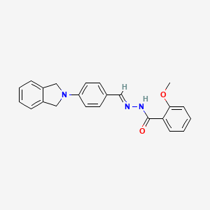 molecular formula C23H21N3O2 B3865250 N-[(E)-[4-(1,3-dihydroisoindol-2-yl)phenyl]methylideneamino]-2-methoxybenzamide 