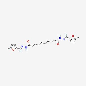 molecular formula C22H30N4O4 B3865261 N,N'-bis[(E)-(5-methylfuran-2-yl)methylideneamino]decanediamide 