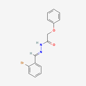 molecular formula C15H13BrN2O2 B3865280 N-[(E)-(2-bromophenyl)methylideneamino]-2-phenoxyacetamide 