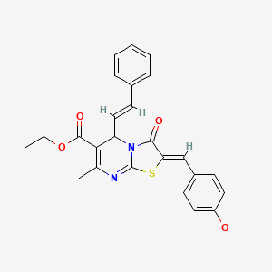 molecular formula C26H24N2O4S B3865351 ethyl (2Z)-2-[(4-methoxyphenyl)methylidene]-7-methyl-3-oxo-5-[(E)-2-phenylethenyl]-5H-[1,3]thiazolo[3,2-a]pyrimidine-6-carboxylate 
