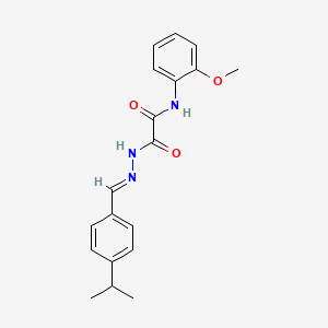 molecular formula C19H21N3O3 B3865368 N-(2-methoxyphenyl)-2-oxo-2-{(2E)-2-[4-(propan-2-yl)benzylidene]hydrazinyl}acetamide 