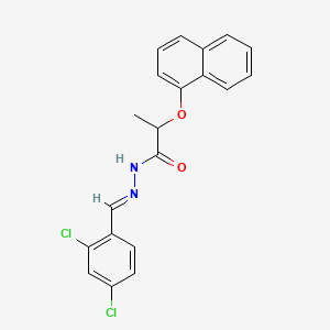 molecular formula C20H16Cl2N2O2 B3865598 N-[(E)-(2,4-dichlorophenyl)methylideneamino]-2-naphthalen-1-yloxypropanamide 