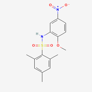 molecular formula C16H18N2O5S B3865718 N-(2-METHOXY-5-NITROPHENYL)-2,4,6-TRIMETHYL-1-BENZENESULFONAMIDE 