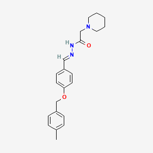 molecular formula C22H27N3O2 B3865792 N'-[(E)-{4-[(4-METHYLPHENYL)METHOXY]PHENYL}METHYLIDENE]-2-(PIPERIDIN-1-YL)ACETOHYDRAZIDE 