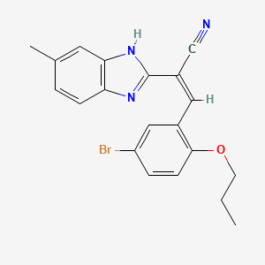 molecular formula C20H18BrN3O B3865842 (Z)-3-(5-bromo-2-propoxyphenyl)-2-(6-methyl-1H-benzimidazol-2-yl)prop-2-enenitrile 