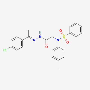 molecular formula C23H22ClN3O3S B3865929 N-({N'-[(1E)-1-(4-CHLOROPHENYL)ETHYLIDENE]HYDRAZINECARBONYL}METHYL)-N-(4-METHYLPHENYL)BENZENESULFONAMIDE 
